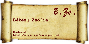 Békésy Zsófia névjegykártya