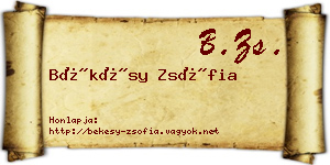 Békésy Zsófia névjegykártya