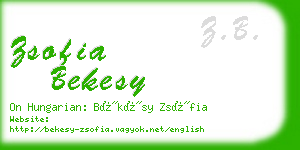 zsofia bekesy business card